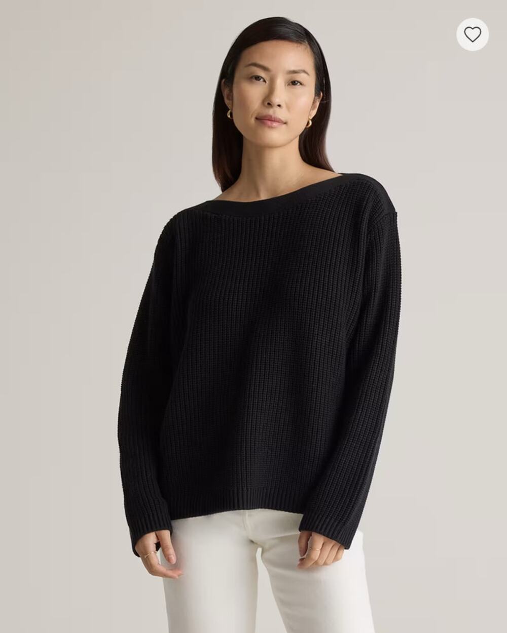 100% Organic Cotton Fisherman Boatneck Sweater XS